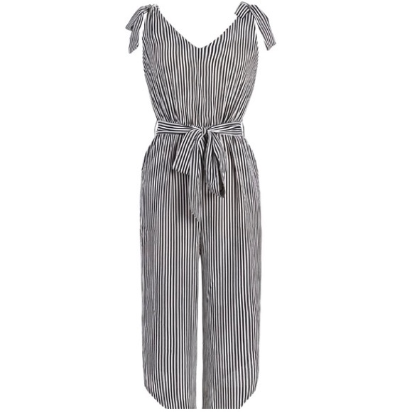 V Neck Wide Leg Jumpsuit (New) - Picture 3 of 4